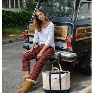 Lake Pajama Pants XS Red Green Tartan Plaid Flannel Cotton Lounge Sleep NWOT